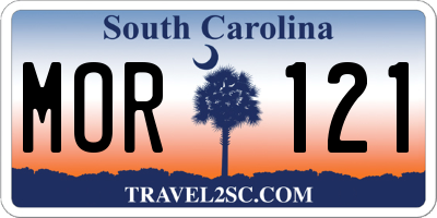 SC license plate MOR121