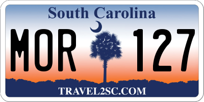 SC license plate MOR127