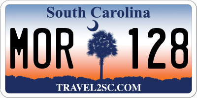 SC license plate MOR128