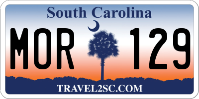 SC license plate MOR129