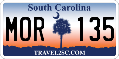 SC license plate MOR135