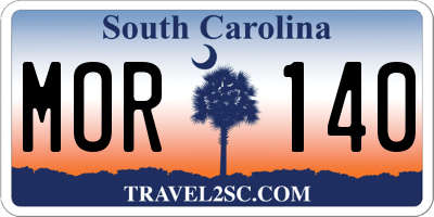 SC license plate MOR140