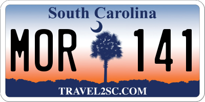 SC license plate MOR141
