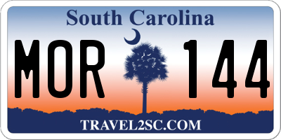 SC license plate MOR144