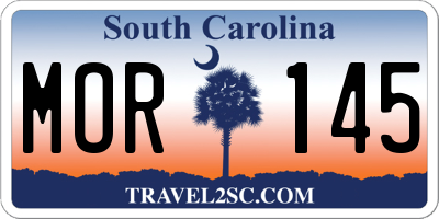 SC license plate MOR145
