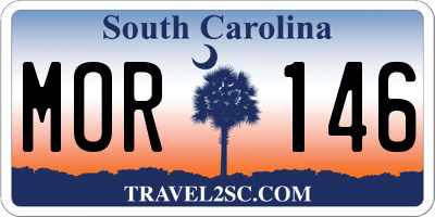 SC license plate MOR146