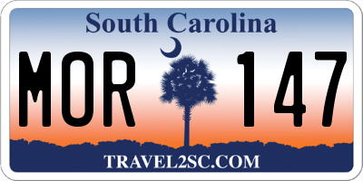 SC license plate MOR147