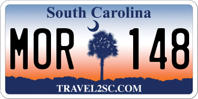 SC license plate MOR148
