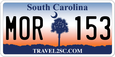 SC license plate MOR153