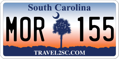 SC license plate MOR155