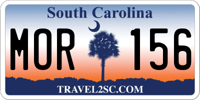 SC license plate MOR156