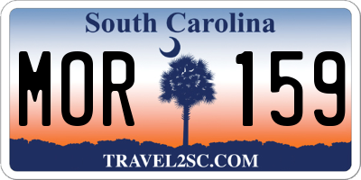 SC license plate MOR159