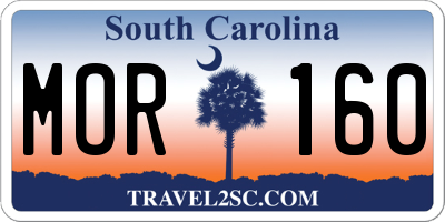 SC license plate MOR160