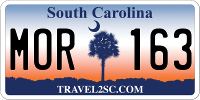 SC license plate MOR163