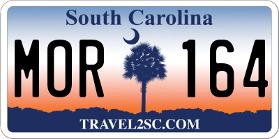 SC license plate MOR164
