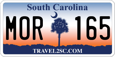 SC license plate MOR165