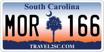 SC license plate MOR166