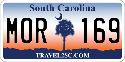SC license plate MOR169