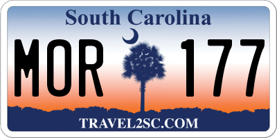 SC license plate MOR177