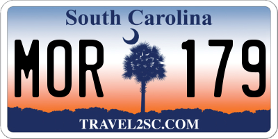 SC license plate MOR179