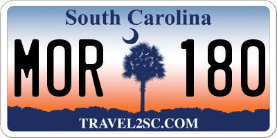 SC license plate MOR180
