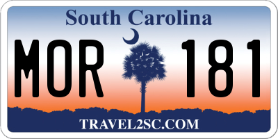 SC license plate MOR181
