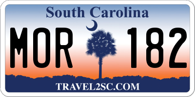 SC license plate MOR182