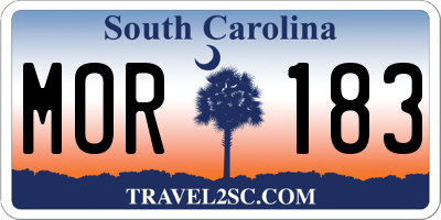 SC license plate MOR183