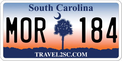 SC license plate MOR184