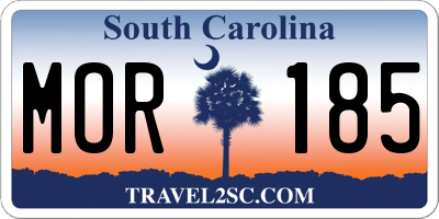 SC license plate MOR185