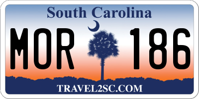 SC license plate MOR186