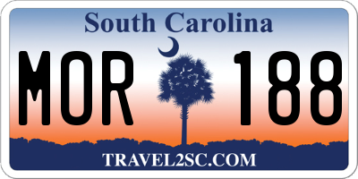 SC license plate MOR188