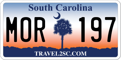 SC license plate MOR197