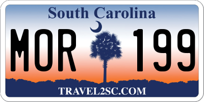 SC license plate MOR199