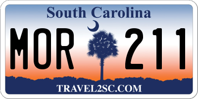 SC license plate MOR211