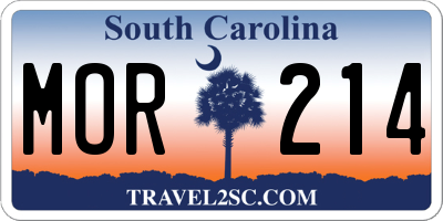 SC license plate MOR214