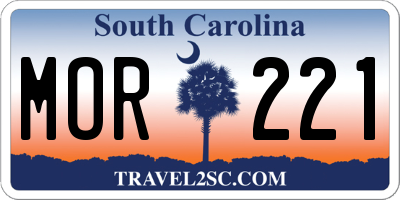 SC license plate MOR221