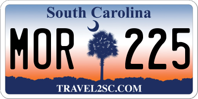 SC license plate MOR225