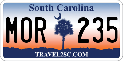 SC license plate MOR235
