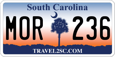 SC license plate MOR236
