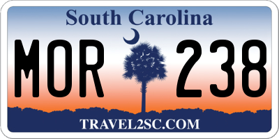 SC license plate MOR238