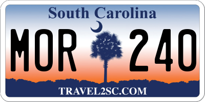 SC license plate MOR240
