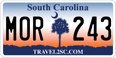 SC license plate MOR243