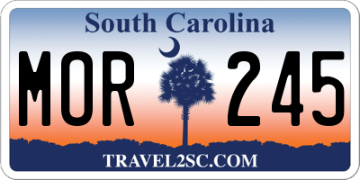 SC license plate MOR245
