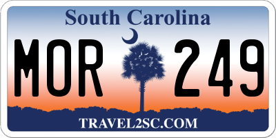 SC license plate MOR249