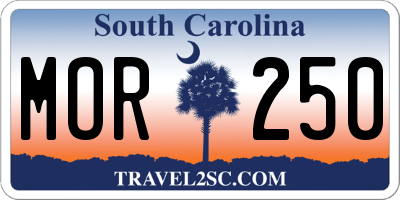 SC license plate MOR250