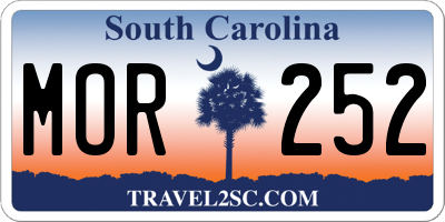 SC license plate MOR252