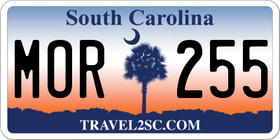 SC license plate MOR255
