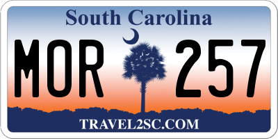 SC license plate MOR257