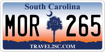 SC license plate MOR265